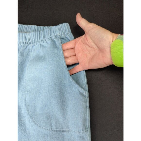 Set of 2 QVC D&Co Size L Relaxed Fit 26-32" W Cotton Blend Pants Elastic Waist - Picture 4 of 7
